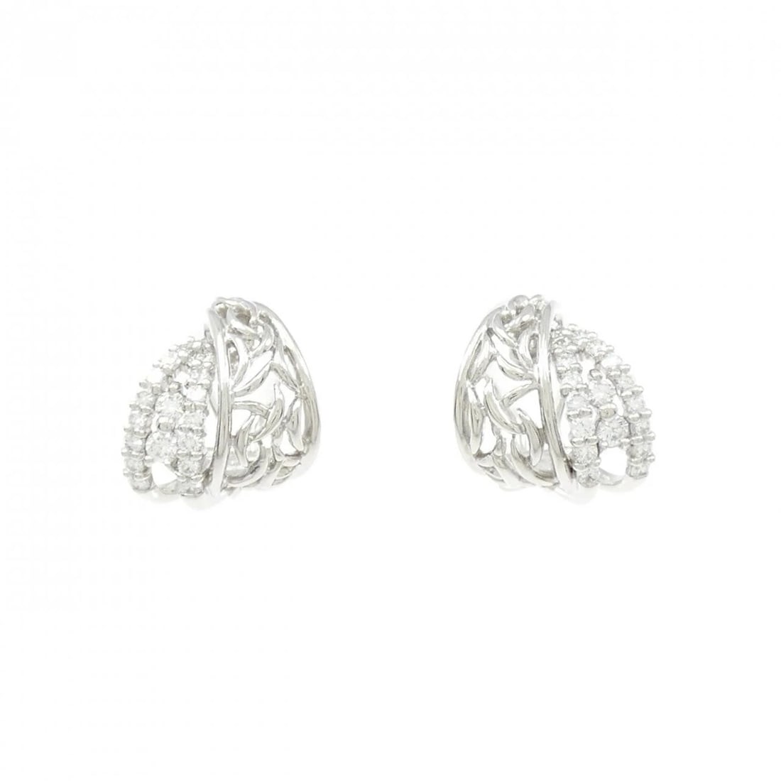 PT900 DIAMOND PIERCE: PT900 Diamond Pierce Brand: Unbranded Type/Style: Diamond Pierce/Earring Material: Platinum900, Color: Platinum Size: Approx. height x width: 15.4mm x 13.8mm Accessories: None Accessories Notice: