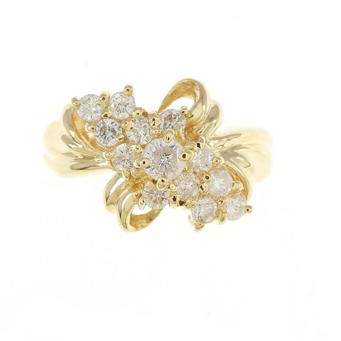 K18YG DIAMOND RING: K18YG Diamond Ring Brand: Unbranded Type/Style: Diamond Ring Material: K18 yellow gold, Main Stone Natural Color: yellow gold Size: US6 Accessories: None Accessories Notice: When purchasing pre-owned