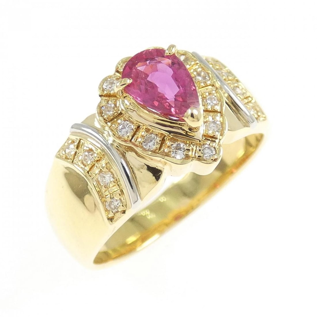 K18YG/PT900 RUBY RING: K18YG/PT900 Ruby Ring Brand: Unbranded Type/Style: Ruby Ring Material: 18k yellow gold / Platinum 900, Main Stone Ruby Color: yellow gold / Platinum Size: US5 3/4 Accessories: None Accessories