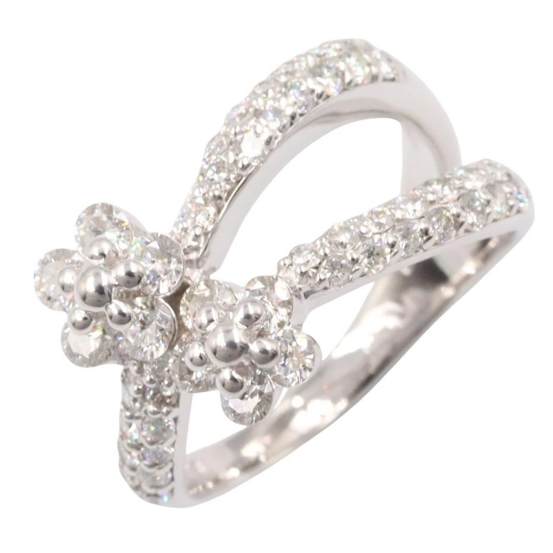 JEWELRY DIAMOND RING 18KWG WHITE GOLD: JEWELRY Diamond Ring 18KWG White Gold Brand: JEWELRY Type/Style: Ring Material: K18WG?White Gold?, Color: Silver Size: US size 5.5 Accessories: None Accessories Notice: When purchasing pre-owned