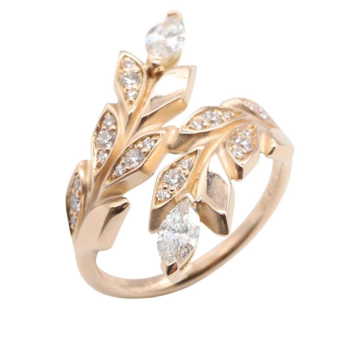TIFFANY?CO VICTORIA VINE BYPASS DIAMOND RING: TIFFANY?CO Victoria Vine Bypass Diamond Ring Brand: TIFFANY?CO Type/Style: Ring Material: K18PG?Rose Gold?, Color: Gold Size: US Size 4.75 Accessories: None Accessories Notice: When purchasing
