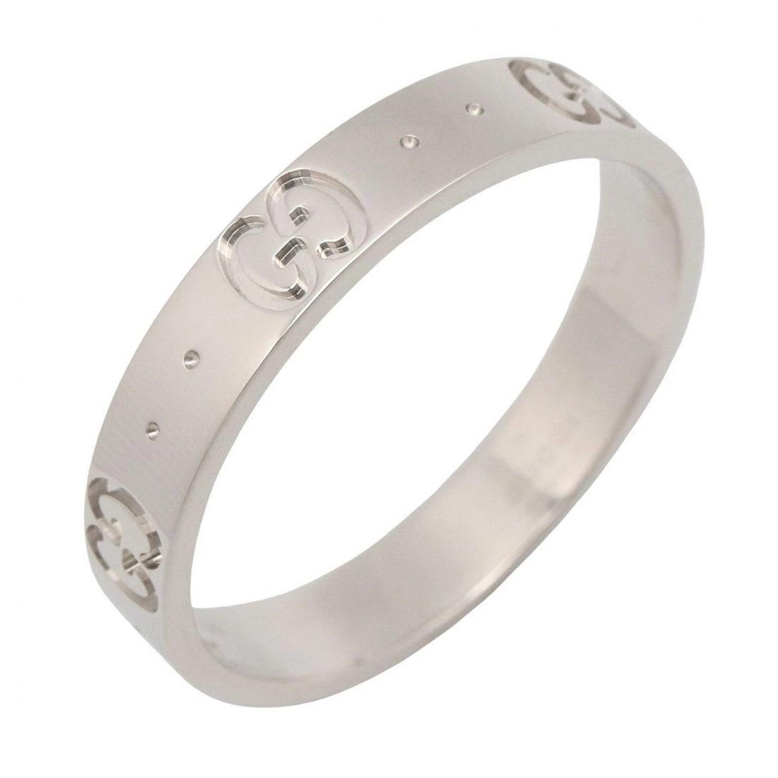 GUCCI ICON SLIM RING 18KWG WHITE GOLD: GUCCI Icon Slim Ring 18KWG White Gold Brand: GUCCI Type/Style: Ring Material: K18WG?White Gold?, Color: Silver Size: US size 8.5 Accessories: None Accessories Notice: When purchasing pre-owned goods,