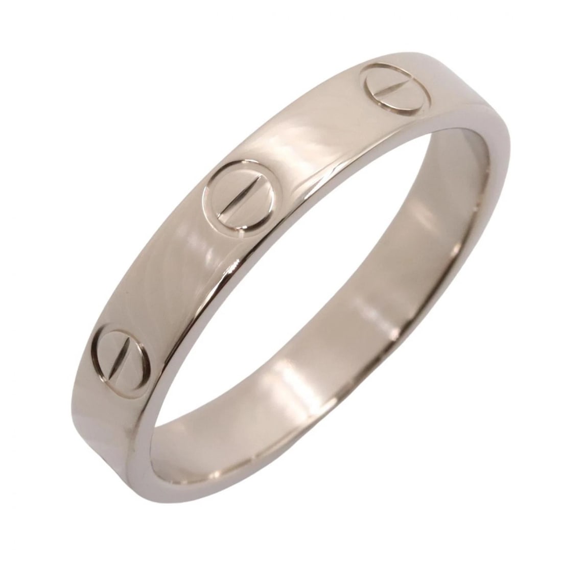 CARTIER MINI LOVE RING 18KWG WHITE GOLD: CARTIER Mini Love Ring 18KWG White Gold Brand: CARTIER Type/Style: Ring Material: K18WG?White Gold?, Color: Silver Size: US size 7.5 Accessories: None Accessories Notice: When purchasing pre-owned