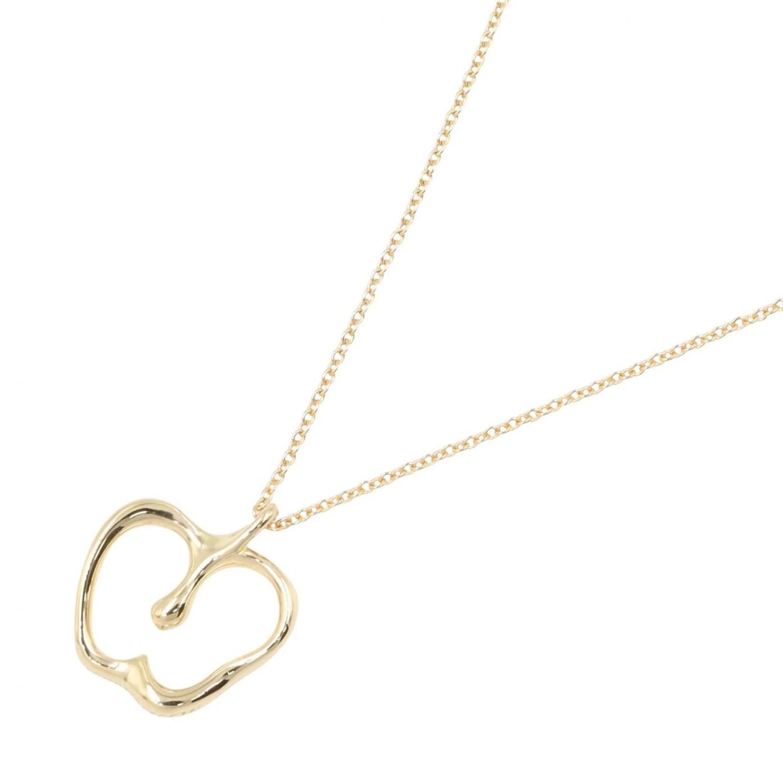 TIFFANY?CO APPLE NECKLACE PENDANT: TIFFANY?CO Apple Necklace Pendant Brand: TIFFANY?CO Type/Style: Necklace Material: K18 (Yellow Gold), Color: Gold Size: Size Neck rotation?41cm(16.1") Motif W?16mm x H?18mm(0.6" x 0.7") Accessories: