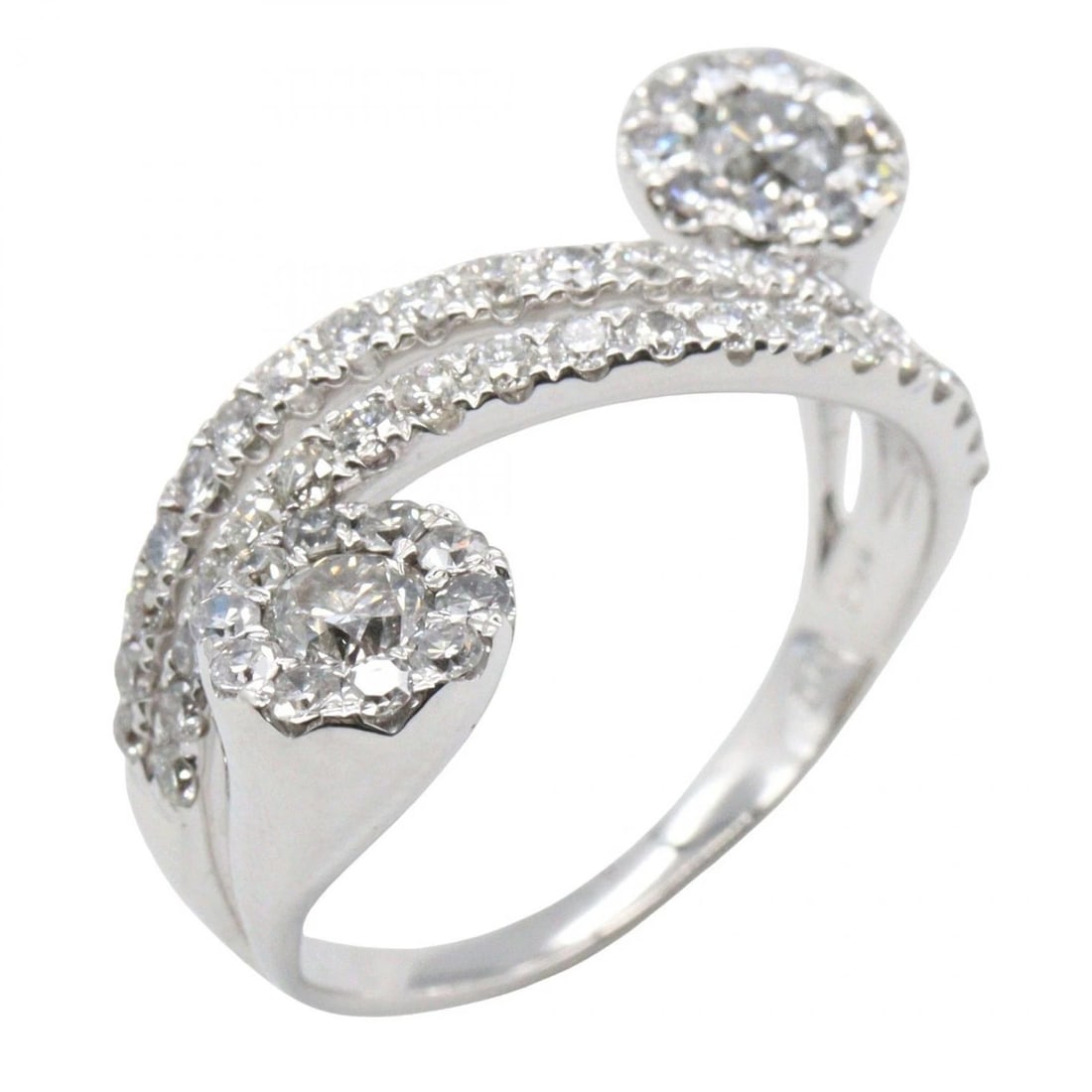 JEWELRY DIAMOND RING 18KWG: JEWELRY Diamond Ring 18KWG Brand: JEWELRY Type/Style: Ring Material: K18WG?White Gold?, Color: Silver Size: US size 5.75 Accessories: None Accessories Notice: When purchasing pre-owned goo