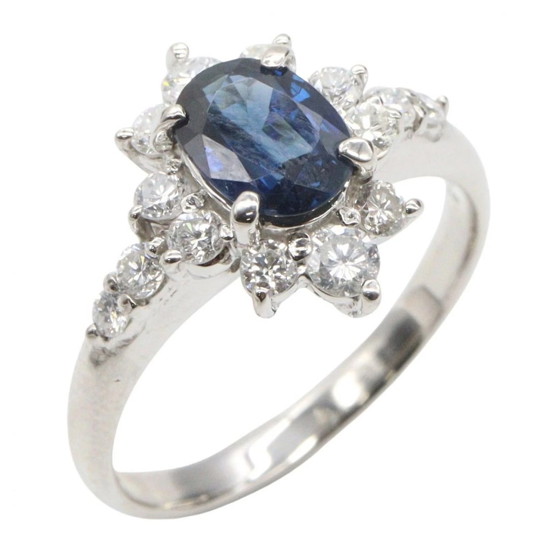 JEWELRY SAPPHIRE DIAMOND RING: JEWELRY Sapphire Diamond Ring Brand: JEWELRY Type/Style: Ring Material: Pt900 Platinum, Main Stone sapphire Color: Silver Size: US size 5.5 Accessories: None Accessories Notice: When purchasing