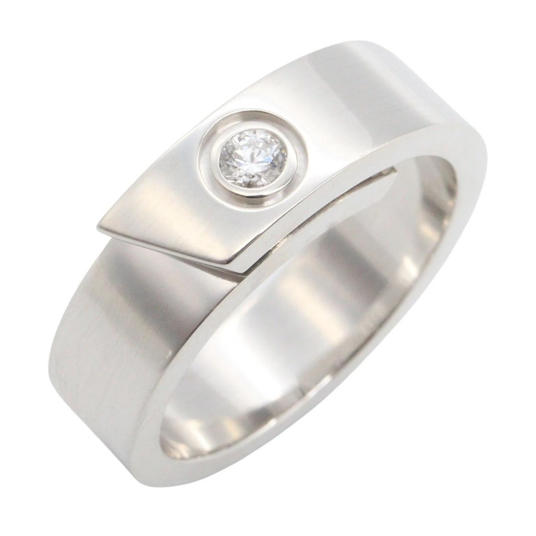 CARTIER ANNIVERSARY RING 1P DIAMOND: CARTIER Anniversary Ring 1P Diamond Brand: CARTIER Type/Style: Ring Material: K18WG?White Gold?, Color: Silver Size: US size 6.5 Accessories: None Accessories Notice: When purchasing pre-owned goods,