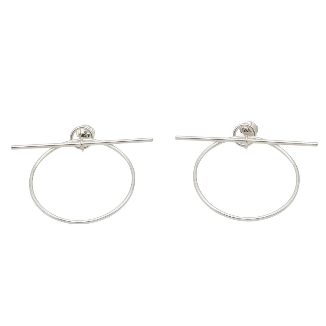 HERMES LOOP MM PIERCED EARRINGS: HERMES Loop MM Pierced Earrings Brand: HERMES Type/Style: Pierced earrings Material: Silver925, Color: Silver Size: Size 44.4mm x 59.8mm(1.7" x 2.4") Accessories: None Accessories Notice: