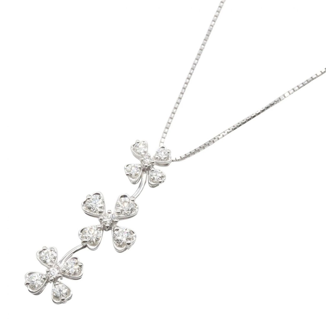 JEWELRY DIAMOND NECKLACE PENDANT 18KWG: JEWELRY Diamond Necklace Pendant 18KWG Brand: JEWELRY Type/Style: Necklace Material: K18WG?White Gold?, Color: Silver Size: Size Neck rotation?45cm(17.7") Motif W?11mm x H?34mm(0.4" x 1.3")
