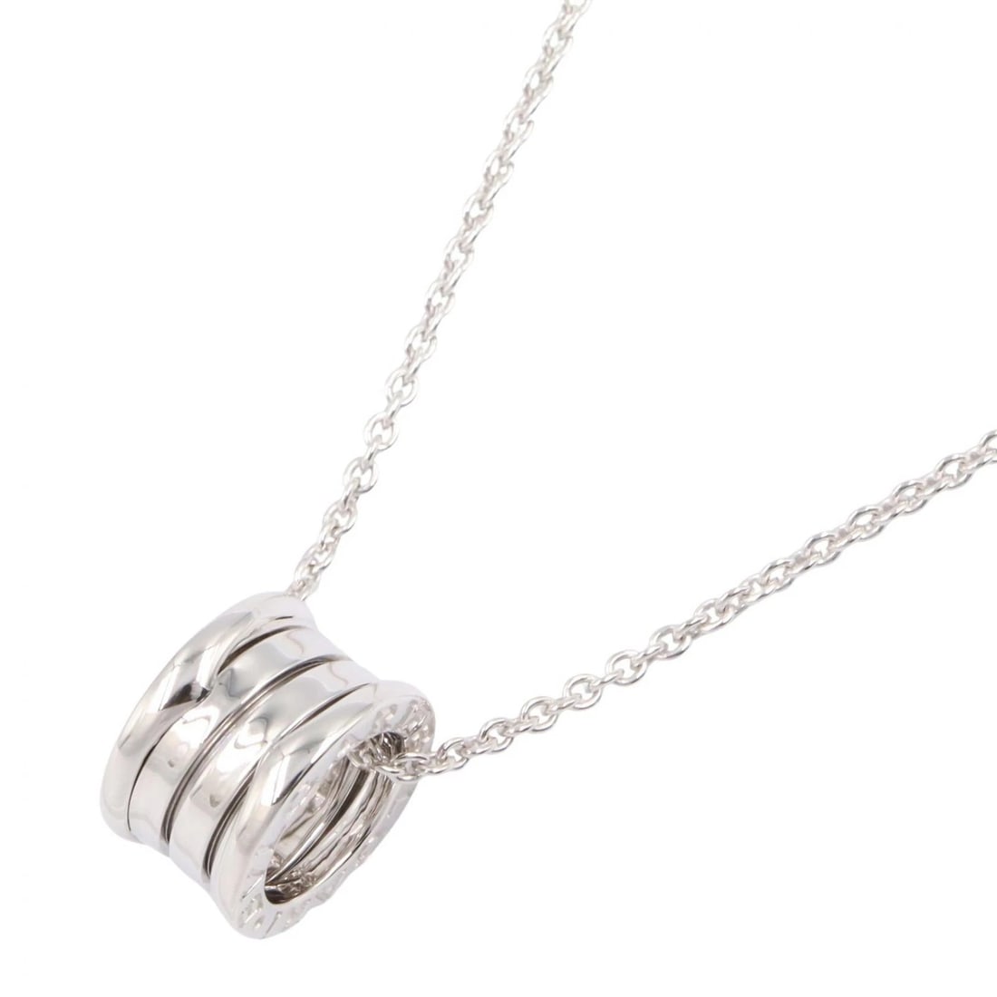 BVLGARI B-ZERO1 NECKLACE PENDANT: BVLGARI B-zero1 Necklace Pendant Brand: BVLGARI Type/Style: Necklace Material: K18WG?White Gold?, Color: Silver Size: Size Neck rotation?41cm(16.1") Motif W?9mm x H?14mm(0.4" x 0.6") Accessories: