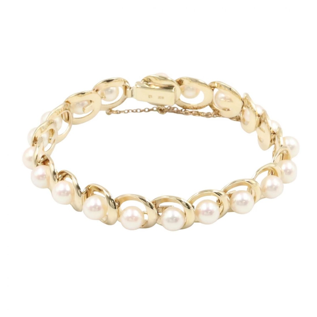 MIKIMOTO PEARL BRACELET BANGLE 14KYG (1 of 5)