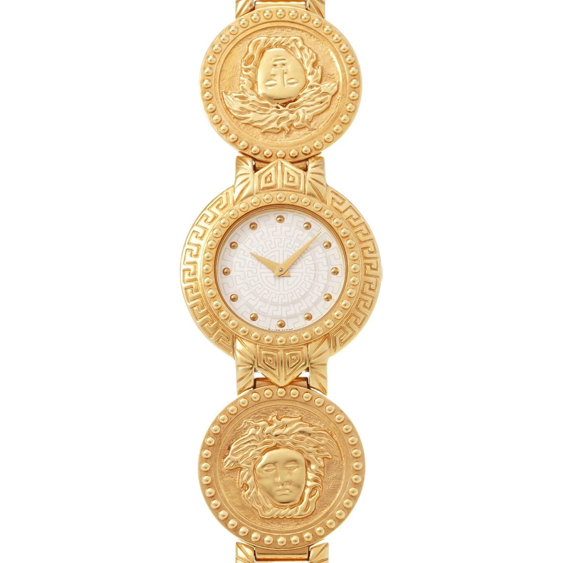 GIANNI VERSACE MEDUSA COIN WATCH WHITE WATCH (1 of 4)