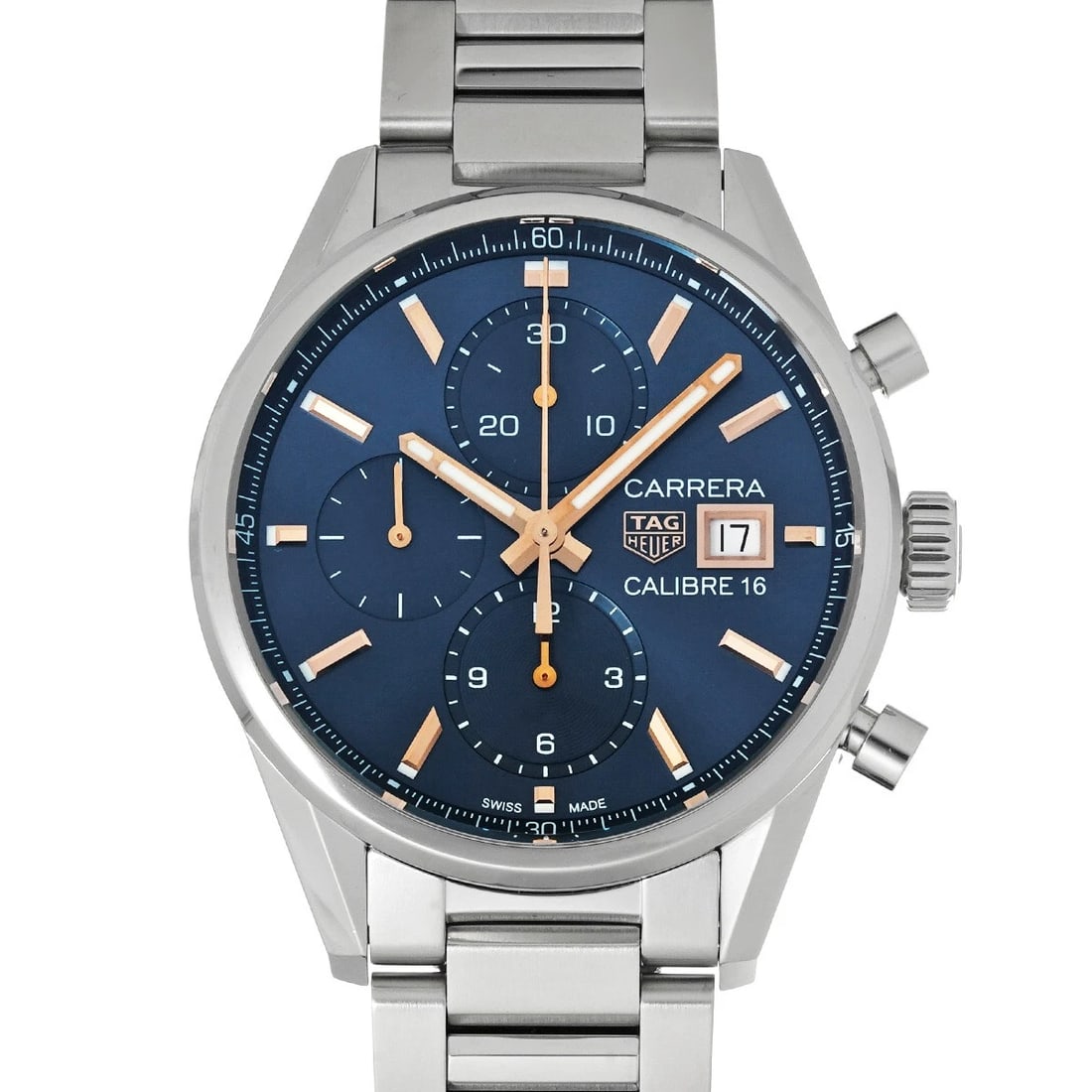 TAG HEUER CARRERA CALIBER CHRONOGRAPH BLUE WATCH: TAG HEUER Carrera Caliber Chronograph blue Watch Brand: TAG Heuer Type/Style: Wristwatch Material: Band Material Stainless Steel, Case Material Stainless Steel Color: Dial Color Blue Size: Case Size