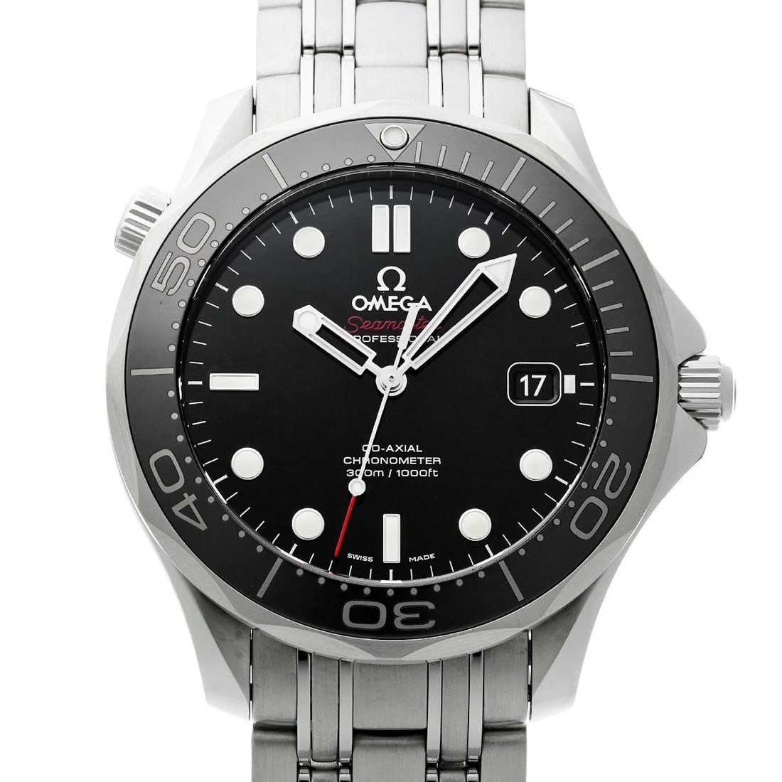 OMEGA SEAMASTER DIVER CO-AXIAL BLACK WATCH: OMEGA Seamaster Diver Co-axial black Watch Brand: OMEGA Type/Style: Wristwatch Material: Band Material Stainless steel, Case Material Stainless steel Color: Dial Color black Size: Case Size H/about