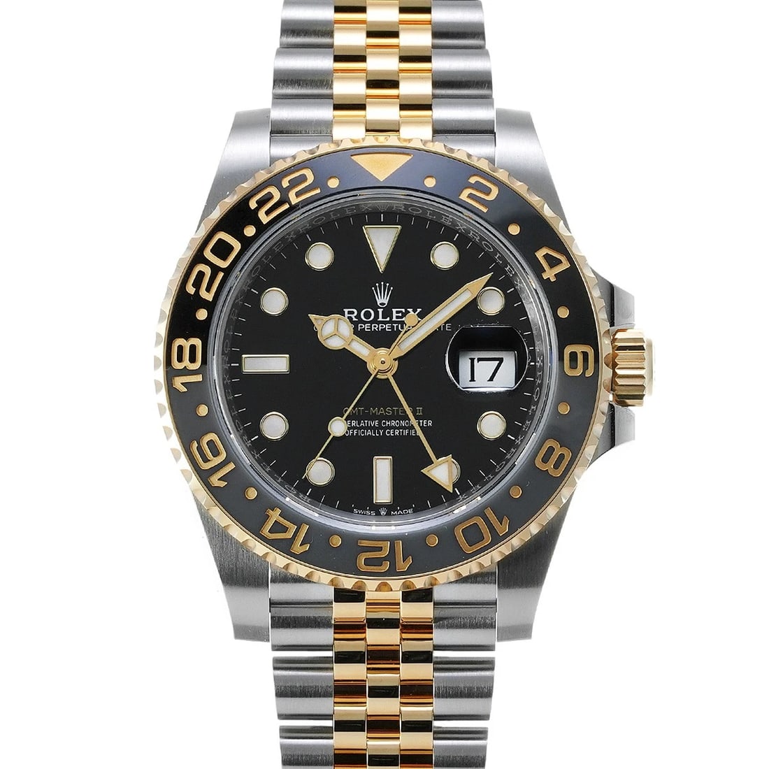 ROLEX GMT-MASTER II BLACK WATCH: ROLEX GMT-Master II black Watch Brand: ROLEX Type/Style: Wristwatch Material: Band Material Stainless steel/Yellow Gold, Case Material Stainless steel Color: Dial Color black Size: Case Size H/about