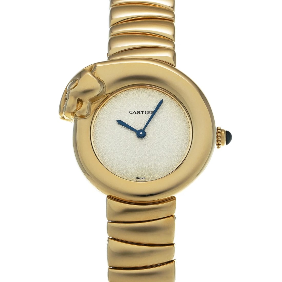 CARTIER PANTHERE IVORY WATCH: CARTIER Panthere Ivory Watch Brand: CARTIER Type/Style: Wristwatch Material: Band Material Yellow Gold, Case Material Yellow Gold Color: Dial Color Ivory Size: Case Size H/about 29.5mm W/about 28mm D/
