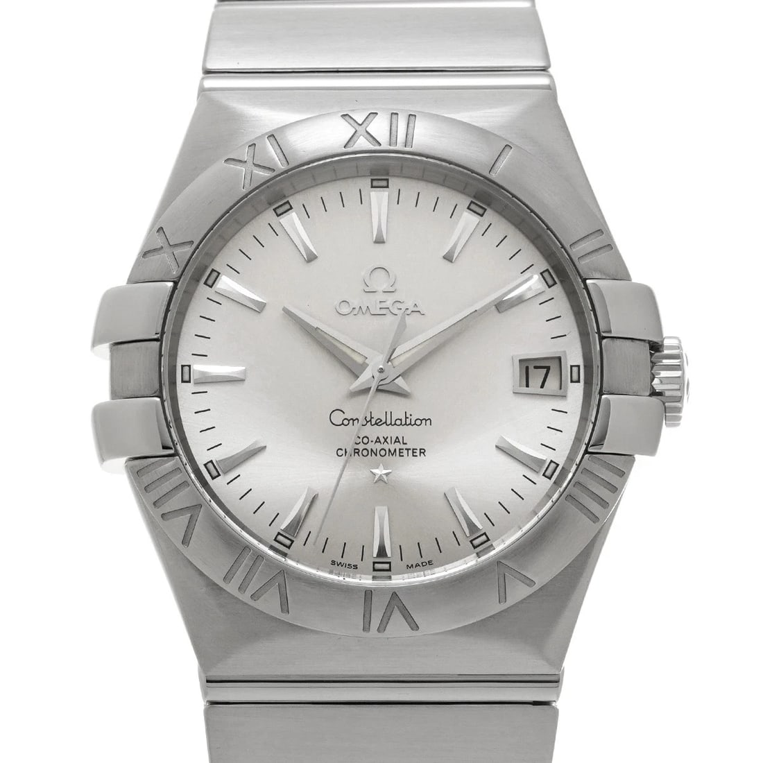 OMEGA CONSTELLATION CO-AXIAL SILVER WATCH: OMEGA Constellation Co-axial Silver Watch Brand: OMEGA Type/Style: Wristwatch Material: Band Material Stainless steel, Case Material Stainless steel Color: Dial Color Silver Size: Case Size H/about