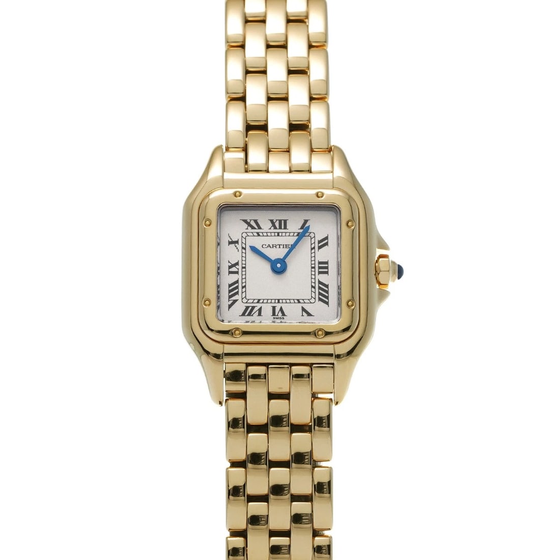 CARTIER PANTHERE SM IVORY WATCH: CARTIER Panthere SM Ivory Watch Brand: Cartier Type/Style: Wristwatch Material: Band Material Yellow Gold, Case Material Yellow Gold Color: Dial Color Dial Color White Band Color Gold Case Color Gold