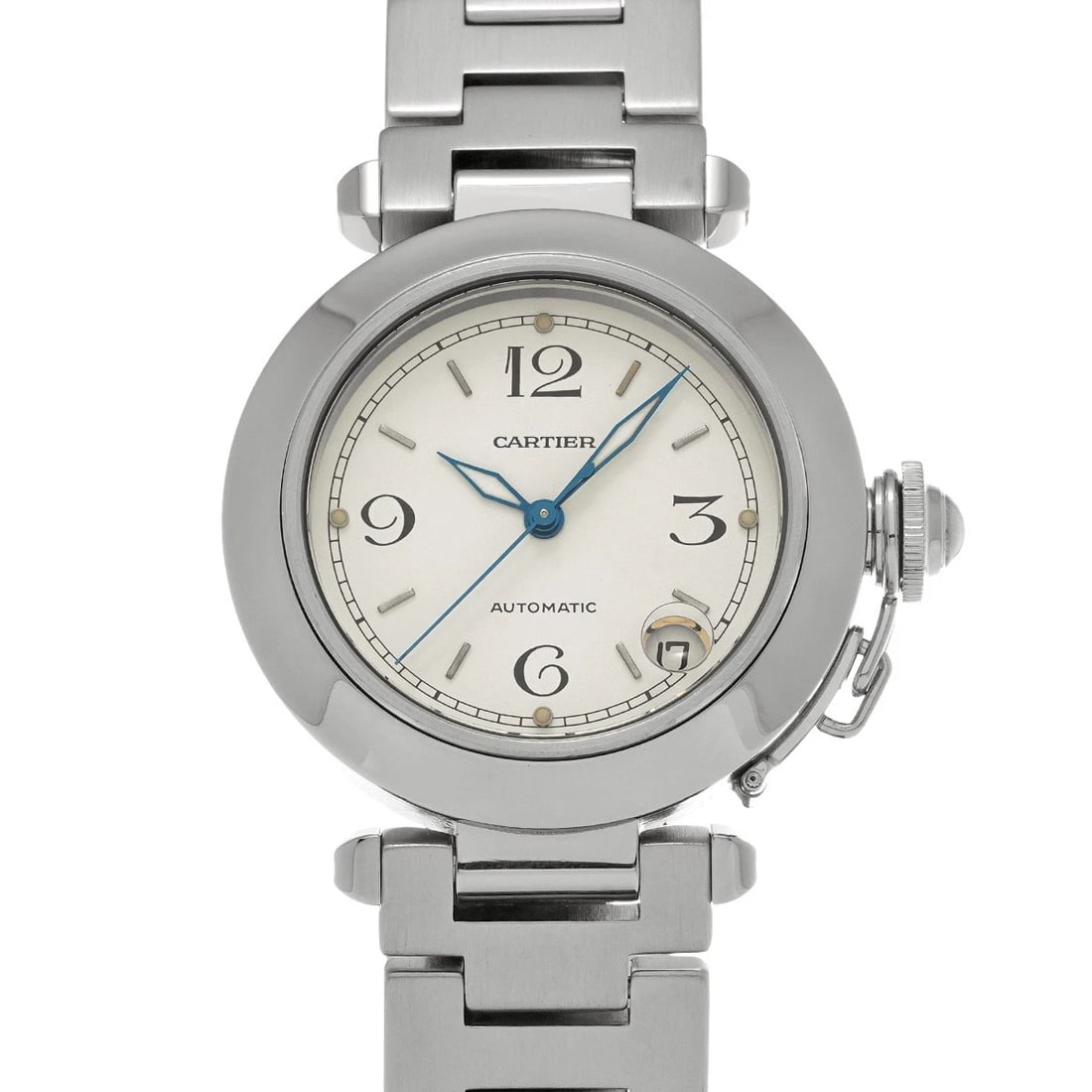 CARTIER PASHA WHITE WATCH: CARTIER Pasha white Watch Brand: CARTIER Type/Style: Wristwatch Material: Band Material Stainless steel, Case Material Stainless steel Color: Dial Color white Size: Case Size H/about 35mm W/about