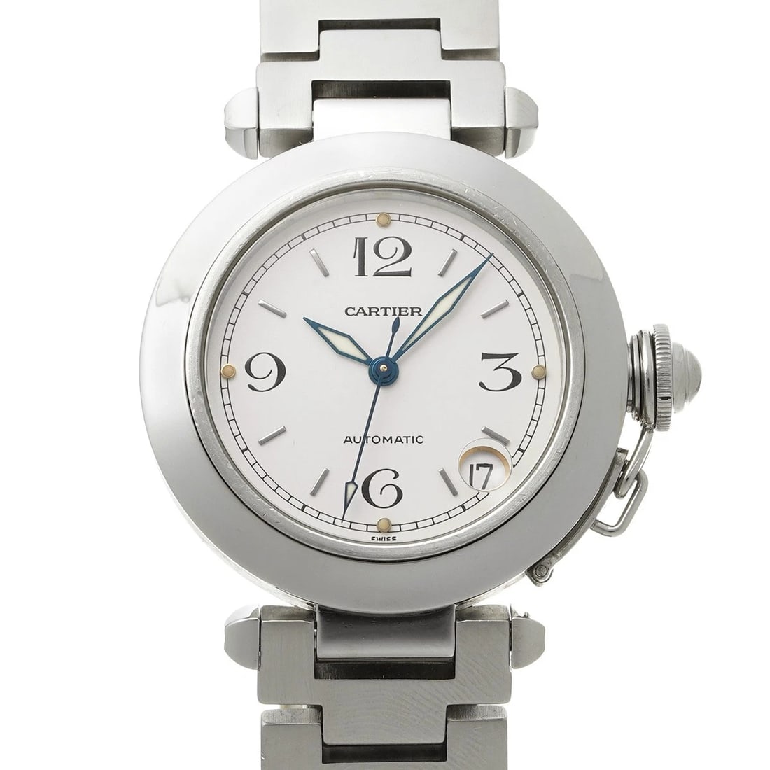 CARTIER PASHA WHITE WATCH: CARTIER Pasha white Watch Brand: CARTIER Type/Style: Wristwatch Material: Band Material Stainless steel, Case Material Stainless steel Color: Dial Color white Size: Case Size H/about 35mm W/about