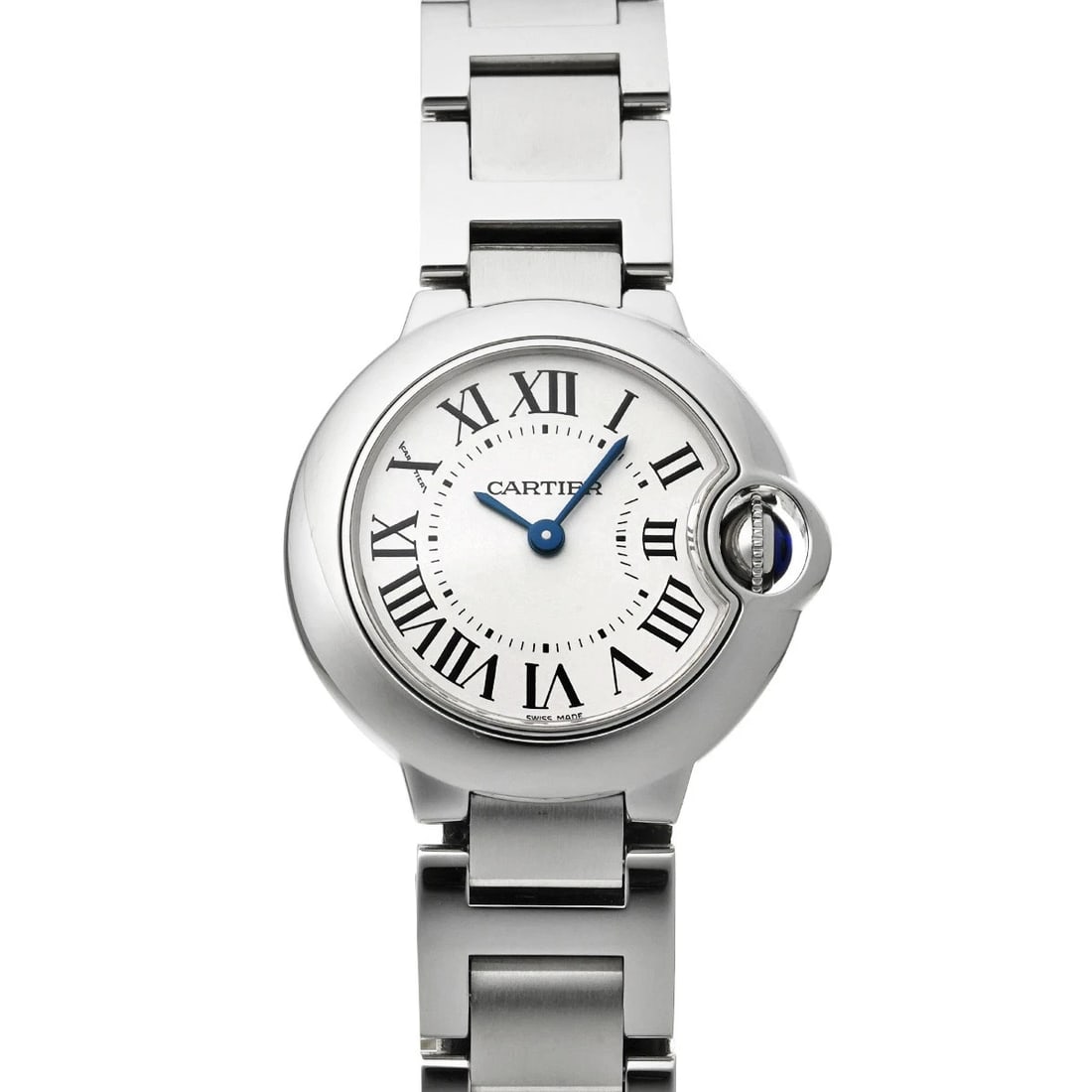 CARTIER BALLON BLEU DE CARTIER SILVER WATCH: CARTIER Ballon Bleu de Cartier Silver Watch Brand: Cartier Type/Style: Wristwatch Material: Band Material Steel, Case Material Steel Color: Dial Color Dial Color White Case Color Silver Band Color