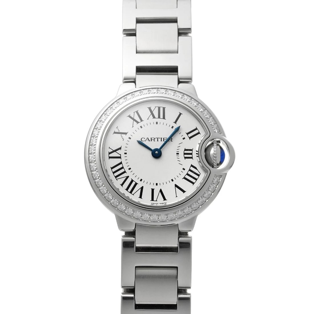 CARTIER BALLON BLEU DE CARTIER SILVER WATCH: CARTIER Ballon Bleu de Cartier Silver Watch Brand: Cartier Type/Style: Wristwatch Material: Band Material Steel, Case Material Steel Color: Dial Color Dial Color White Band Color Silver Case Color