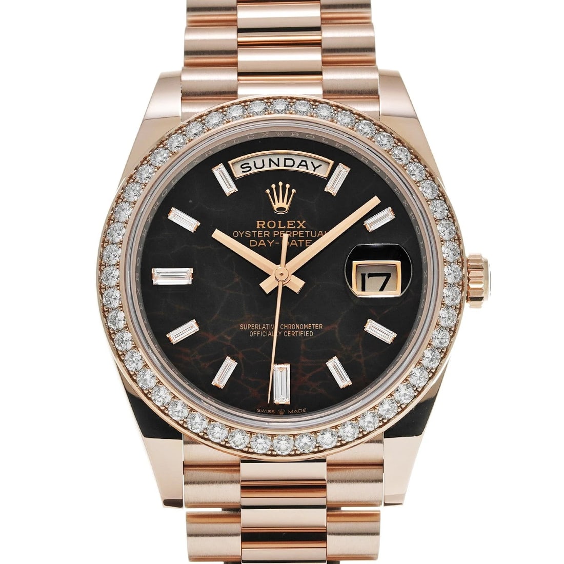 ROLEX DAY-DATE 40 EISEN KIESEL/DIAMOND WATCH (1 of 4)