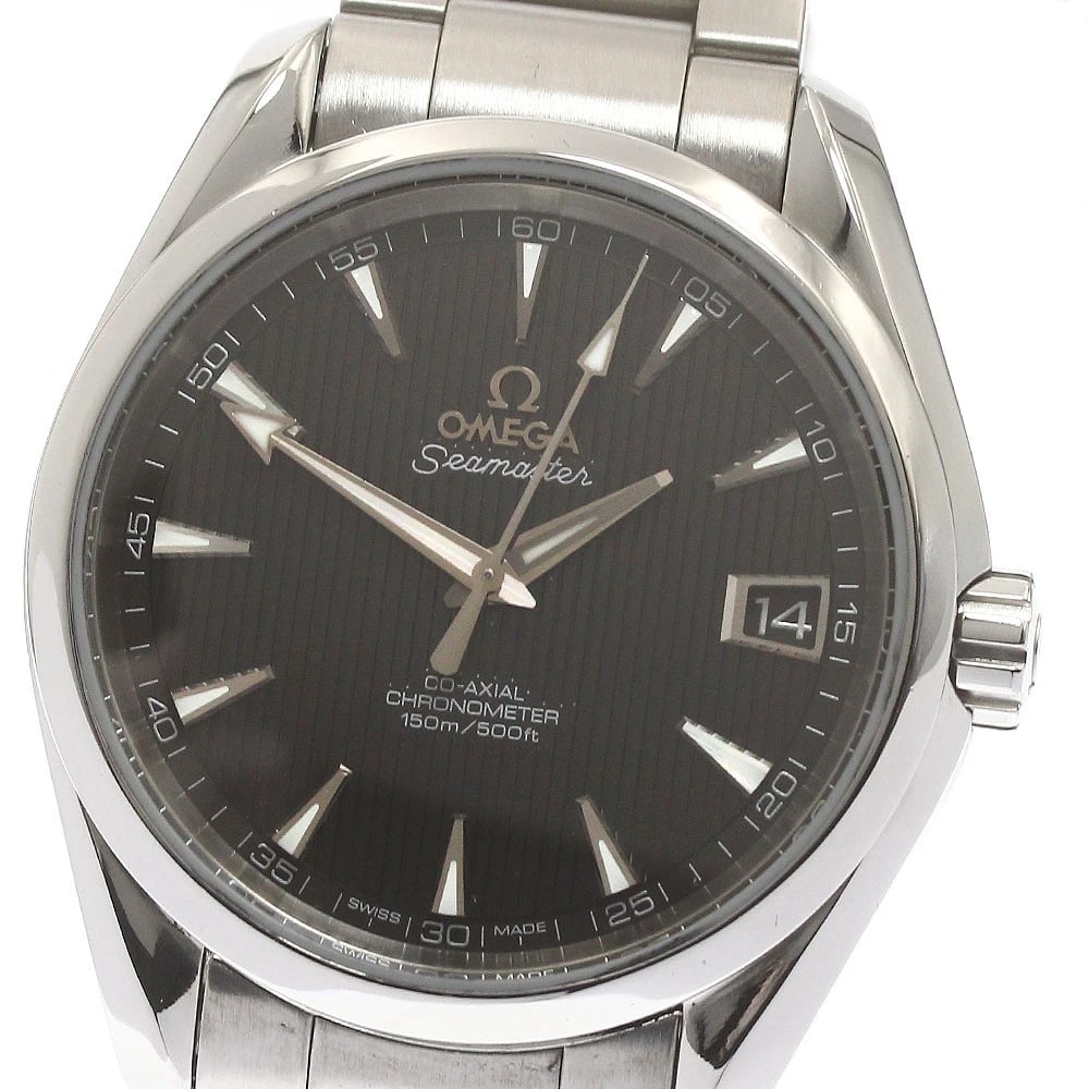 OMEGA SEAMASTER AQUA TERRA DATE AUTOMATIC WATCH: OMEGA Seamaster Aqua Terra Date Automatic Watch Brand: OMEGA Type/Style: Wristwatch Material: Band Material Stainless Steel, Case Material Stainless Steel Color: Dial Color gray Band Color Silver