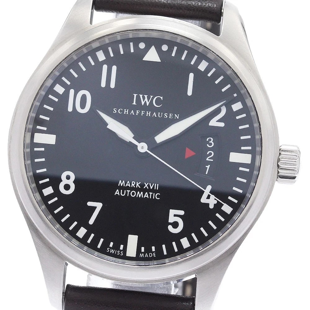 IWC SCHAFFHAUSEN PILOT WATCH AUTOMATIC WATCH: IWC SCHAFFHAUSEN Pilot watch Automatic Watch Brand: IWC SCHAFFHAUSEN Type/Style: Wristwatch Material: Band Material leather, Case Material Stainless Steel Color: Case Color Silver Band Color Brown