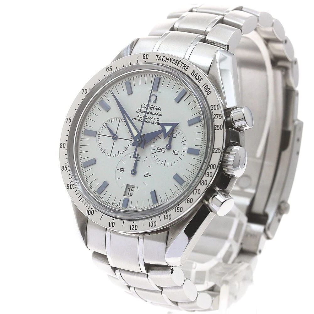 OMEGA SPEEDMASTER BROAD ARROW CHRONOGRAPH AUTOMATIC WATCH: OMEGA Speedmaster Broad Arrow Chronograph Automatic Watch Brand: OMEGA Type/Style: Wristwatch Material: Band Material Stainless Steel, Case Material Stainless Steel Color: Dial Color white Band Color