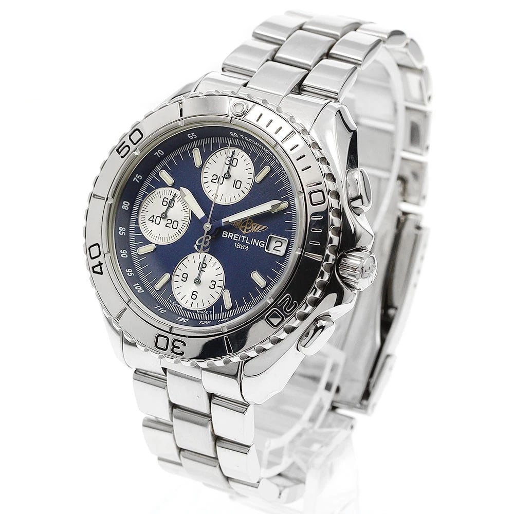 BREITLING CHRONO DATE NAVY AUTOMATIC WATCH: BREITLING Chrono Date Navy Automatic Watch Brand: BREITLING Type/Style: Wristwatch Material: Band Material Stainless Steel, Case Material Stainless Steel Color: Case Color Silver Band Color Silver