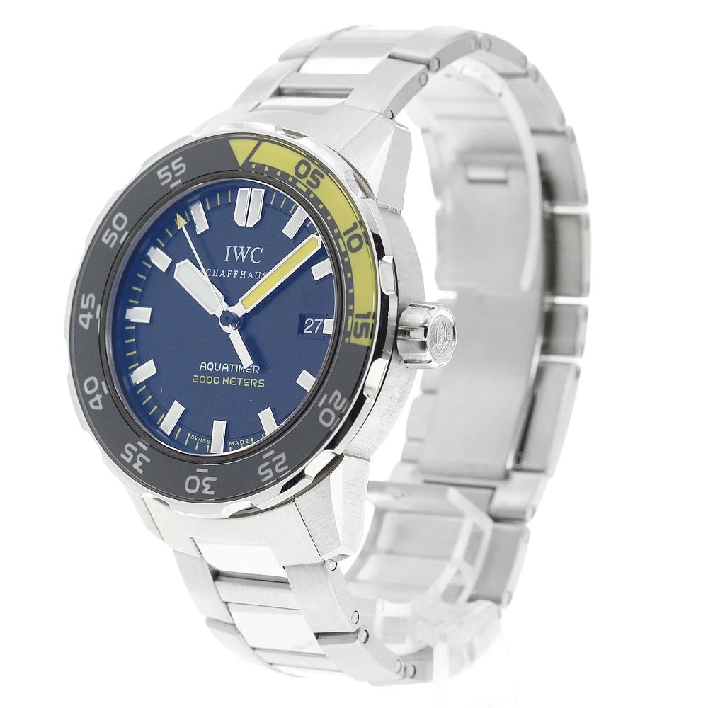 IWC SCHAFFHAUSEN AQUA TIMER DATE BLACK AUTOMATIC WATCH - 2