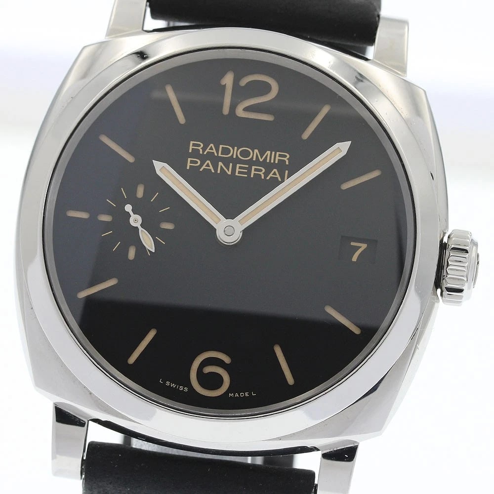 PANERAI RADIOMIR BLACK HAND WINDING WATCH: PANERAI Radiomir black Hand Winding Watch Brand: PANERAI Type/Style: Wristwatch Material: Band Material leather, Case Material Stainless Steel Color: Dial Color black Band Color black Case Color