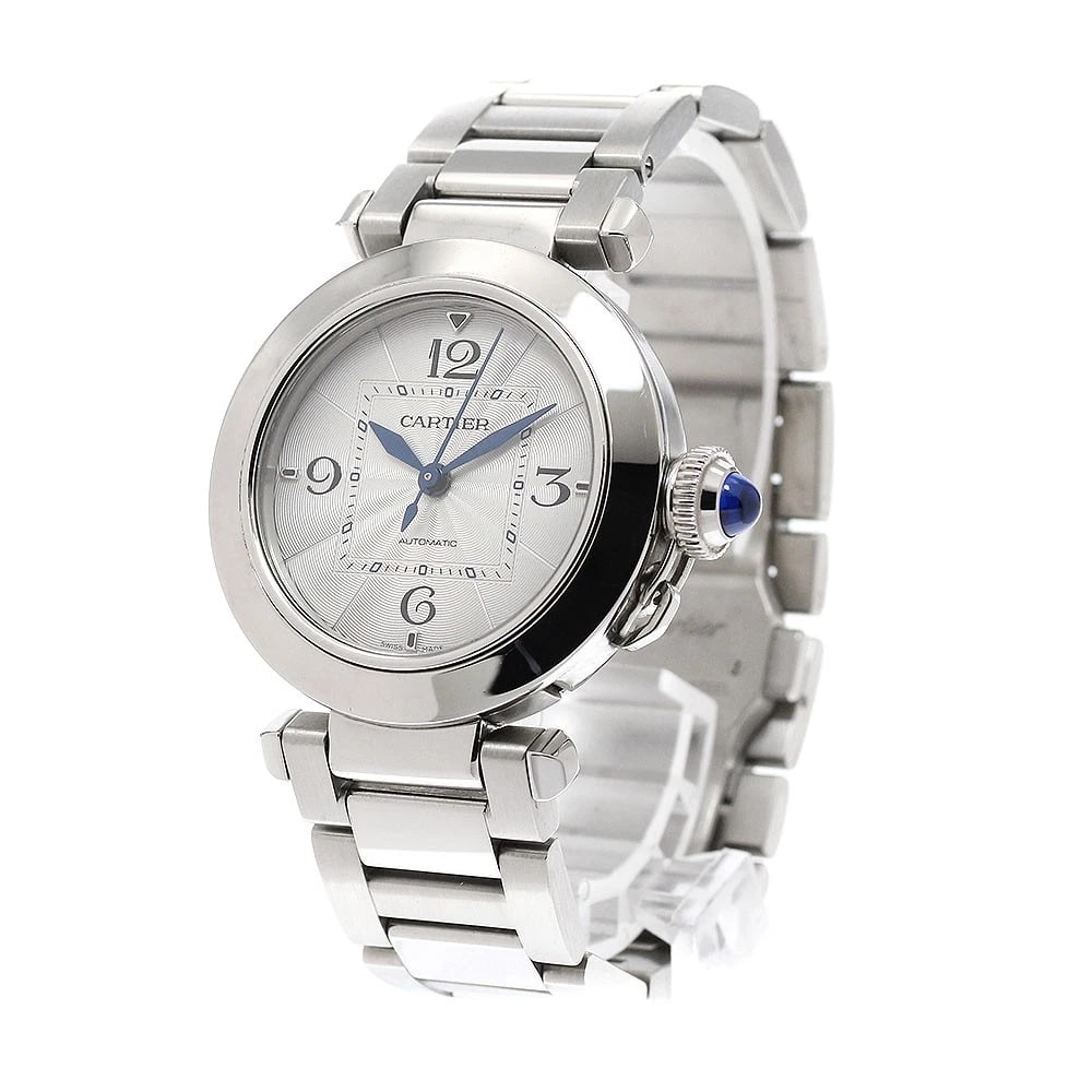 CARTIER PASHA SILVER AUTOMATIC WATCH - 2