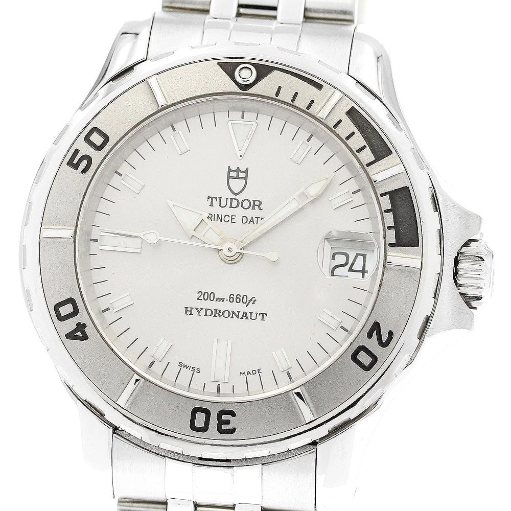 TUDOR HYDRO DATE SILVER AUTOMATIC WATCH: TUDOR Hydro Date Silver Automatic Watch Brand: TUDOR Type/Style: Wristwatch Material: Band Material Stainless Steel, Case Material Stainless Steel Color: Dial Color Silver Band Color Silver Case