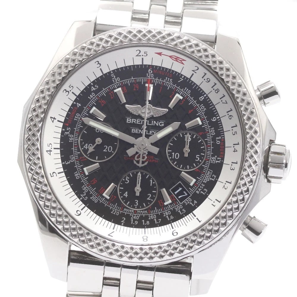 BREITLING BENTLEY DATE CHRONOGRAPH AUTOMATIC WATCH: BREITLING Bentley Date Chronograph Automatic Watch Brand: BREITLING Type/Style: Wristwatch Material: Band Material Stainless Steel, Case Material Stainless Steel Color: Case Color Silver Band Color
