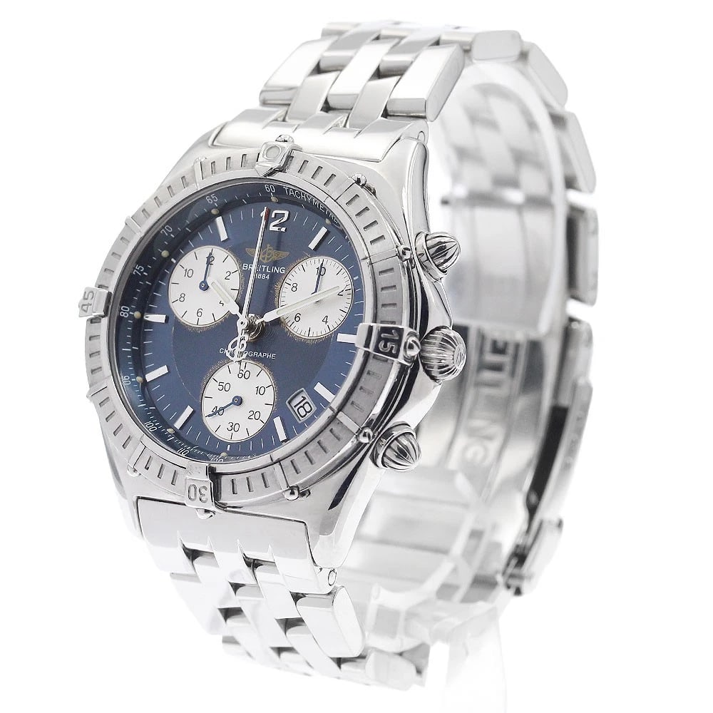 BREITLING CHRONOMDATE NAVY SILVER QUARTZ WATCH: BREITLING ChronomDate Navy Silver Quartz Watch Brand: BREITLING Type/Style: Wristwatch Material: Band Material Stainless Steel, Case Material Stainless Steel Color: Dial Color Navy / Silver Size: