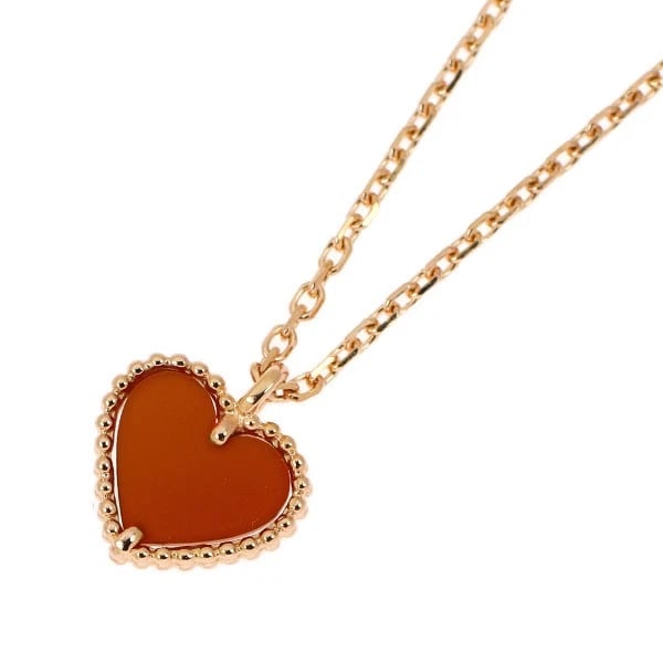 VAN CLEEF & ARPELS K18PG CARNELIAN PENDANT NECKLACE: Van Cleef & Arpels K18PG Carnelian Pendant Necklace Brand: Van Cleef & Arpels Type/Style: pendant necklace Material: K18PG, Color: PG Size: Chain Length 40cm Accessories: None Accessories Notice: