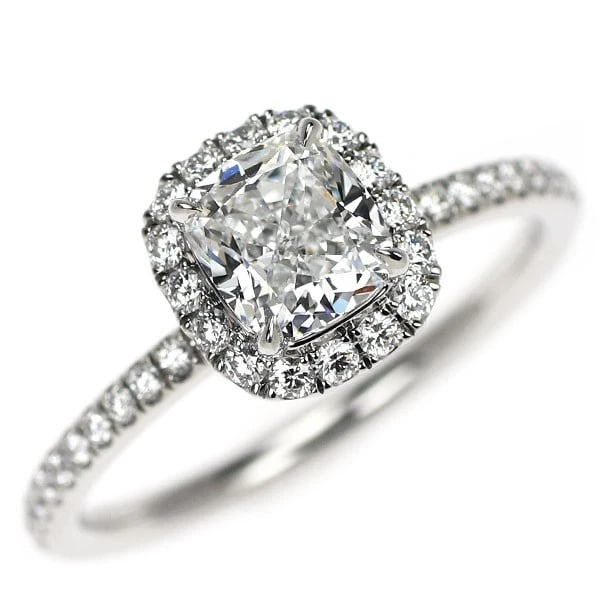 HARRY WINSTON PT950 CUSHION CUT DIAMOND RING (1 of 2)