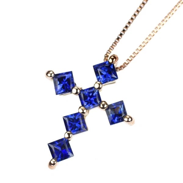 K18PG SAPPHIRE PENDANT NECKLACE: K18PG sapphire pendant necklace Brand: None Type/Style: pendant necklace Material: K18PG, Main Stone Sapphire Color: PG Size: Chain Length 45.5cm Accessories: None Accessories Notice: When purchasing