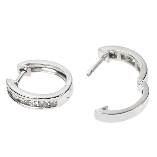 PT900 DIAMOND HOOP EARRING - 2
