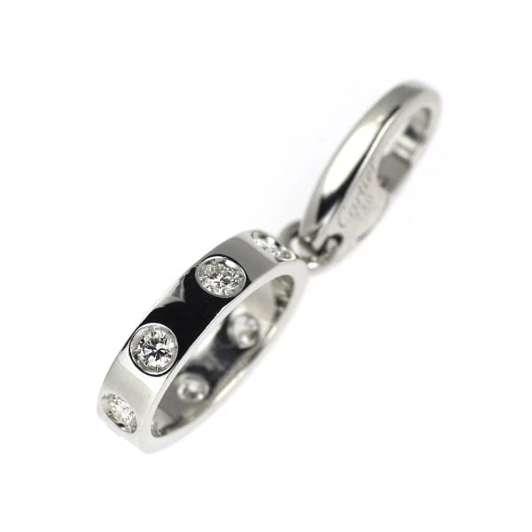 CARTIER K18WG DIAMOND CHARM: Cartier K18WG diamond charm Brand: Cartier Type/Style: pendant top Material: K18WG, Main Stone Natural Color: WG Size: Length/Width/Diameter 27.0 Accessories: None Accessories Notice: When purchasing