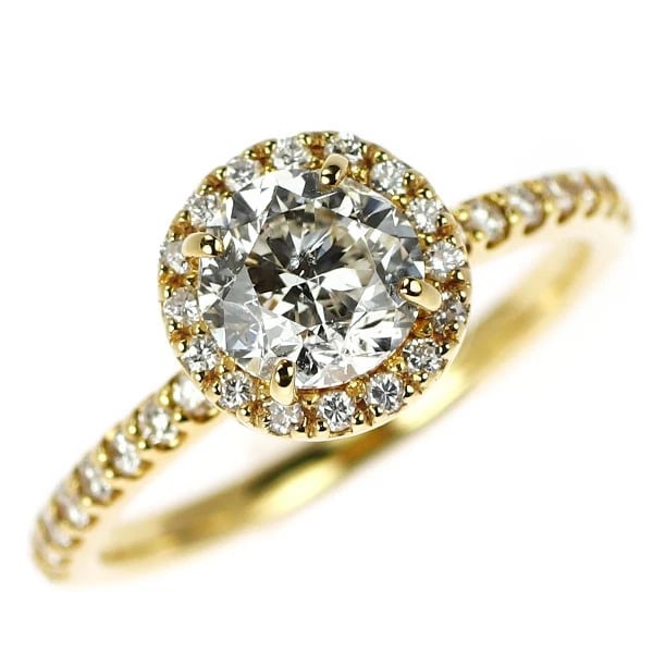 K18YG DIAMOND RING: K18YG Diamond Ring Brand: None Type/Style: Ring Material: K18YG, Main Stone Natural Color: YG Size: 6 US Accessories: None Accessories Notice: When purchasing pre-owned goods, please refer