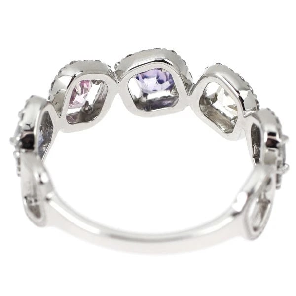 PT900 MULTICOLOR SAPPHIRE DIAMOND RING - 2