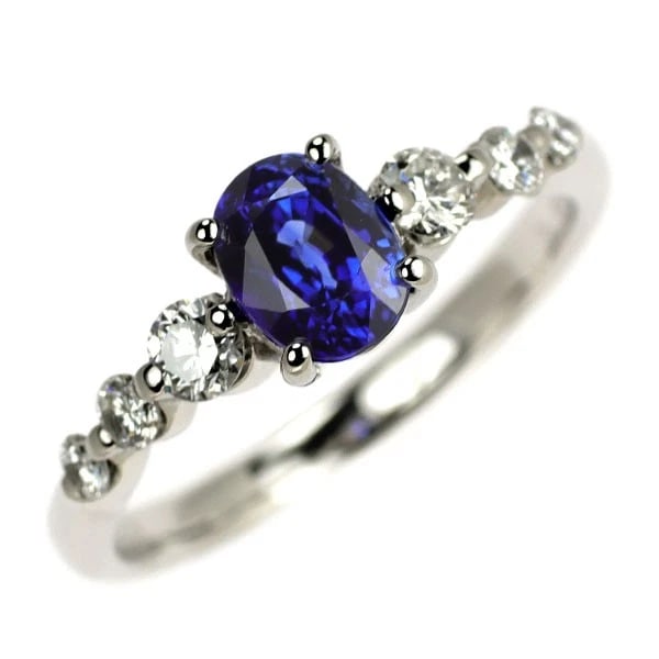 PT900 SAPPHIRE DIAMOND RING: Pt900 Sapphire Diamond Ring Brand: None Type/Style: Ring Material: Pt900, Main Stone Sapphire Color: None Size: 7.25 US Accessories: None Accessories Notice: When purchasing pre-owned goods, please