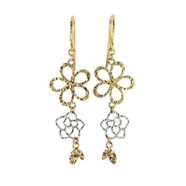 K18YG/WG EARRING FLOWER: K18YG/WG earring flower Brand: None Type/Style: piercing Material: K18YG/WG, Color: YG/WG Size: Length/Width/Diameter 34.0 Accessories: None Accessories Notice: When purchasing pre-owned goods,