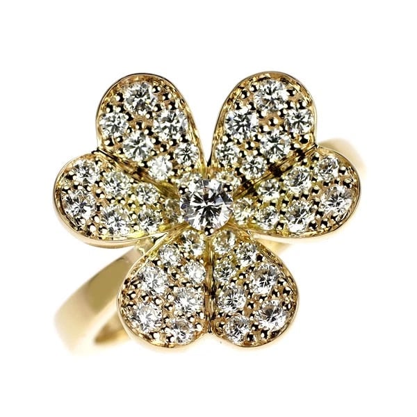 VAN CLEEF & ARPELS K18YG DIAMOND RING: Van Cleef & Arpels K18YG Diamond Ring Brand: Van Cleef & Arpels Type/Style: Ring Material: K18YG, Main Stone Natural Color: YG Size: 5.25 US Accessories: None Accessories Notice: When purchasing