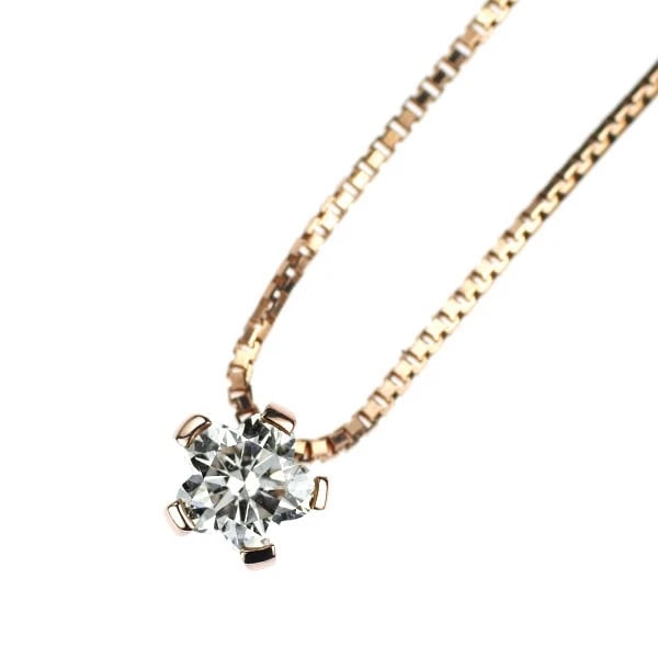 K18PG FLOWER CUT DIAMOND PENDANT NECKLACE: K18PG Flower Cut Diamond Pendant Necklace Brand: None Type/Style: pendant necklace Material: K18PG, Main Stone Natural Color: PG Size: Chain Length 45cm Accessories: None Accessories Notice: When