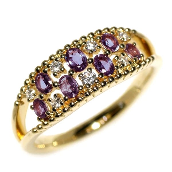 K18YG ALEXANDRITE DIAMOND RING: K18YG Alexandrite Diamond Ring Brand: None Type/Style: Ring Material: K18YG, Main Stone Natural/Alexandrite Color: YG Size: 7.5 US Accessories: None Accessories Notice: When purchasing pre