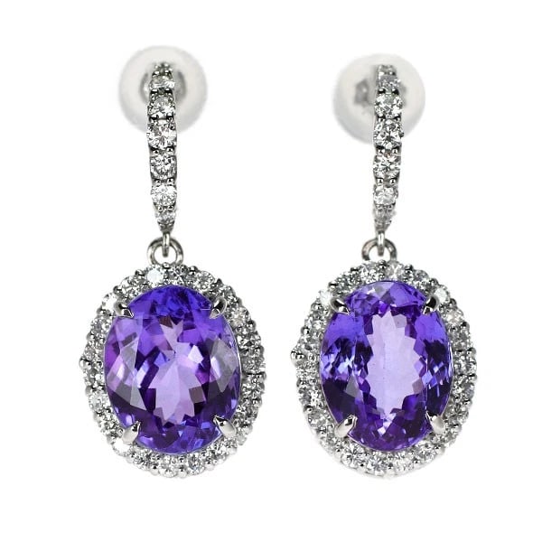 PT950/ PT900 TANZANITE DIAMOND EARRINGS (1 of 2)